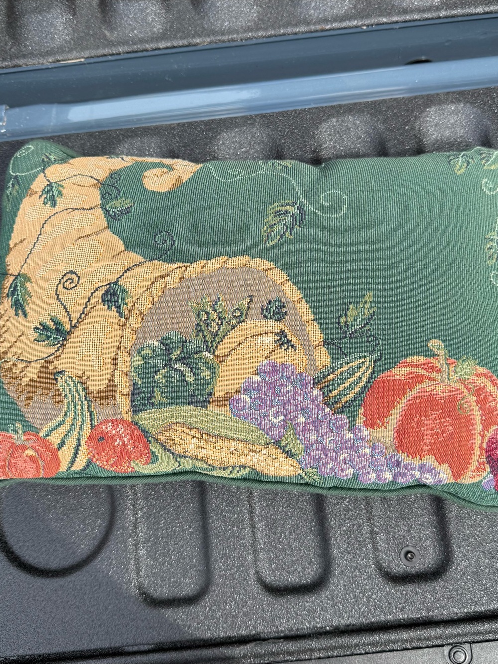 Cornucopia Tapestry Pillow 18"x12" Pumpkins Holiday Harvest Thanksgiving Fall 80